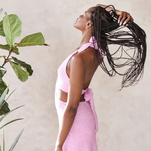 ELAN Pink Crochet Cutout Mini Dress - Picture 8 of 13